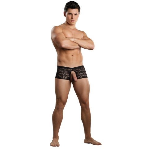 Male Power Stretch Lace szorty koronkowe z otworami czarne XL Male Power Stretch Lace szorty koronkowe z otworami czarne XL