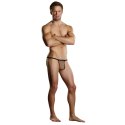 Male Power Stretch Net - Stringi z siateczką i przezroczystą kieszenią, czarne