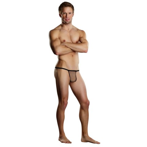 Male Power Stretch Net - Stringi z siateczką i przezroczystą kieszenią, czarne Male Power Stretch Net - Stringi z siateczką i przezroczystą kieszenią, czarne