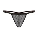 Male Power Stretch Net - Stringi z siateczką i przezroczystą kieszenią, czarne