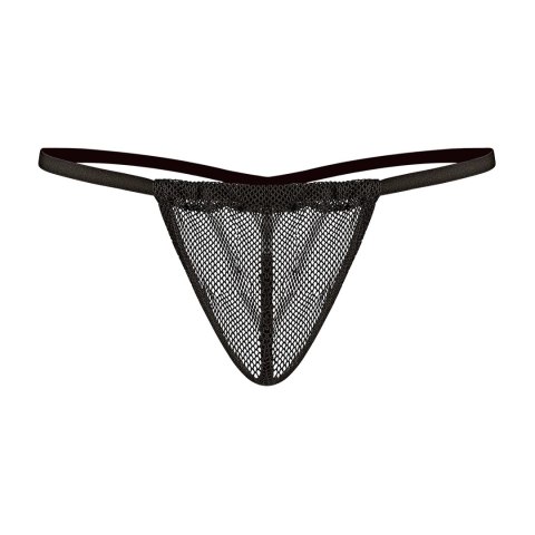 Male Power Stretch Net - Stringi z siateczką i przezroczystą kieszenią, czarne Male Power Stretch Net - Stringi z siateczką i przezroczystą kieszenią, czarne