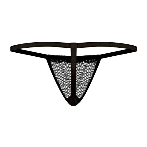 Male Power Stretch Net - Stringi z siateczką i przezroczystą kieszenią, czarne Male Power Stretch Net - Stringi z siateczką i przezroczystą kieszenią, czarne