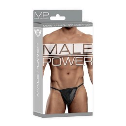 Male Power Stretch Net - slipy z siatki z transparentną kieszenią, czarne
