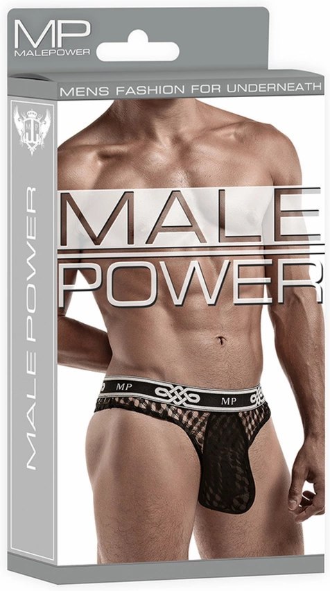 Male Power Stringi Lo Rise SM męskie, niskie wycięcie, czarne Male Power Stringi Lo Rise SM męskie, niskie wycięcie, czarne