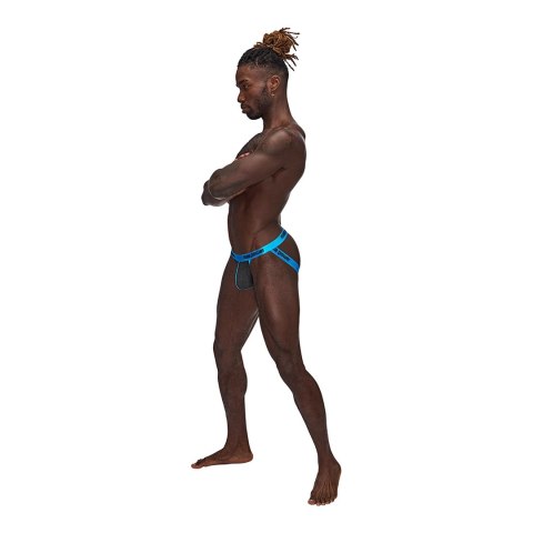 Male Power Uplift Jock L/XL satynowy pas, elastyczne opaski, czarny Male Power Uplift Jock L/XL satynowy pas, elastyczne opaski, czarny