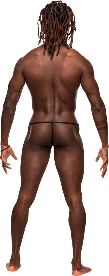 Male Power Uplift Posing Strap czarne stringi z elastyczną talią Male Power Uplift Posing Strap czarne stringi z elastyczną talią