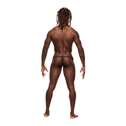 Male Power Uplift Posing Strap czarne stringi z elastyczną talią Male Power Uplift Posing Strap czarne stringi z elastyczną talią
