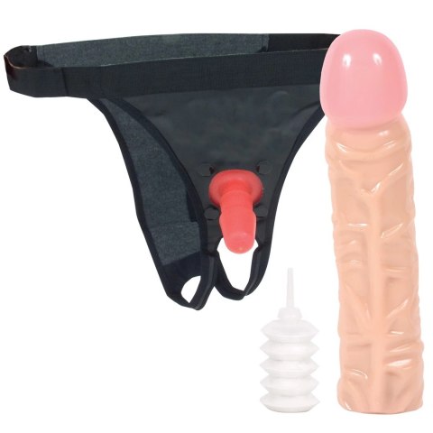 Doc Johnson Ultra Harness zestaw z uprzężą i akcesorium 20 cm czarny Doc Johnson Ultra Harness zestaw z uprzężą i akcesorium 20 cm czarny