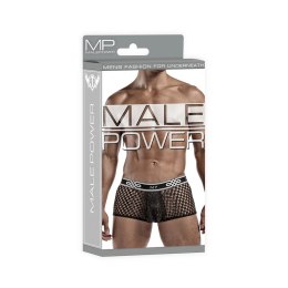 Male Power Mini szorty Peep Show czarne z pluszowym paskiem M