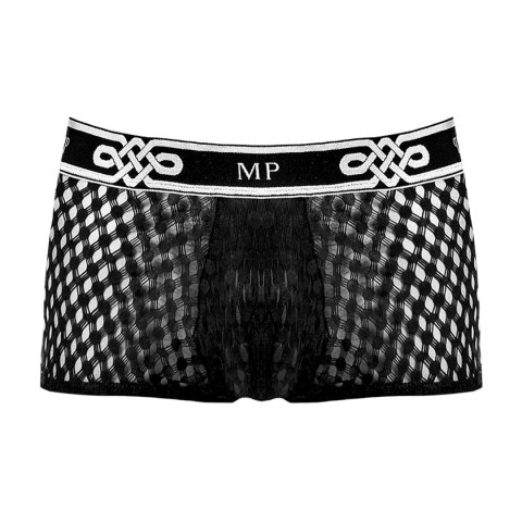 Male Power Mini szorty Peep Show czarne z pluszowym paskiem M Male Power Mini szorty Peep Show czarne z pluszowym paskiem M