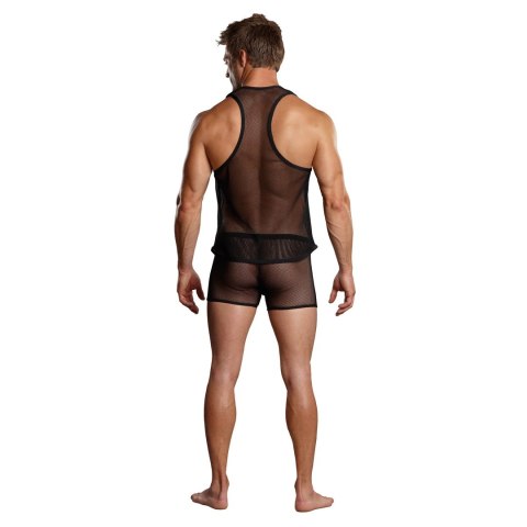 Male Power Stretch Net Tank top siateczkowy z wycięciem, czarny Male Power Stretch Net Tank top siateczkowy z wycięciem, czarny