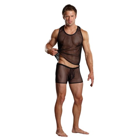 Male Power Stretch Net Tank top siateczkowy z wycięciem, czarny Male Power Stretch Net Tank top siateczkowy z wycięciem, czarny