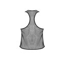 Male Power Stretch Net Tank top siateczkowy z wycięciem, czarny