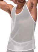 Male Power Stretch Net tank top siateczkowy czarny, wycięcie na plecach