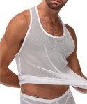 Male Power Stretch Net tank top siateczkowy czarny, wycięcie na plecach