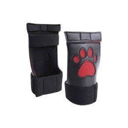Ouch! Neoprenowe rękawiczki Puppy Play - komfort i styl, czarne