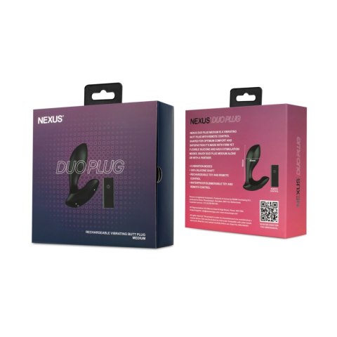Nexus Duo Plug czarny - silikonowy model wibrujący z pilotem bezprzewodowym Nexus Duo Plug czarny - silikonowy model wibrujący z pilotem bezprzewodowym