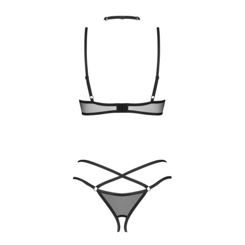 Obsessive Donarella Komplet 3-częściowy Czarny XS/S Koronka Choker Obsessive Donarella Komplet 3-częściowy Czarny XS/S Koronka Choker