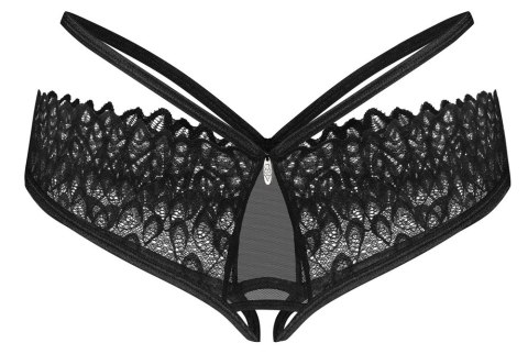 Obsessive Donarella figi z wycięciem czarne XL/2XL haftowane Obsessive Donarella figi z wycięciem czarne XL/2XL haftowane