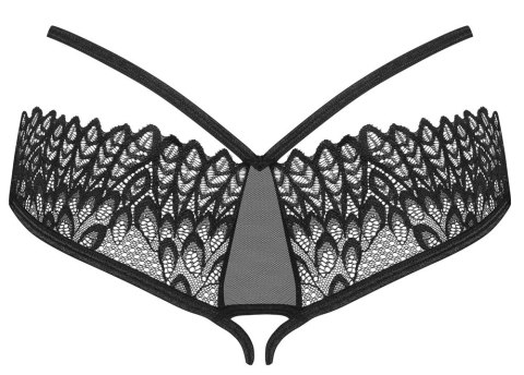 Obsessive Donarella figi z wycięciem czarne XL/2XL haftowane Obsessive Donarella figi z wycięciem czarne XL/2XL haftowane