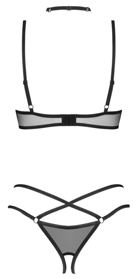 Obsessive Donarella komplet trzyczęściowy czarny XL/2XL haft Obsessive Donarella komplet trzyczęściowy czarny XL/2XL haft