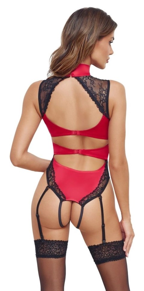 Cottelli Lingerie Body Satynowo-Koronkowe Czerwone S Regulowane Cottelli Lingerie Body Satynowo-Koronkowe Czerwone S Regulowane