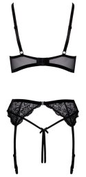 Cottelli Lingerie komplet koronkowy 3-częściowy czarny 85B/L