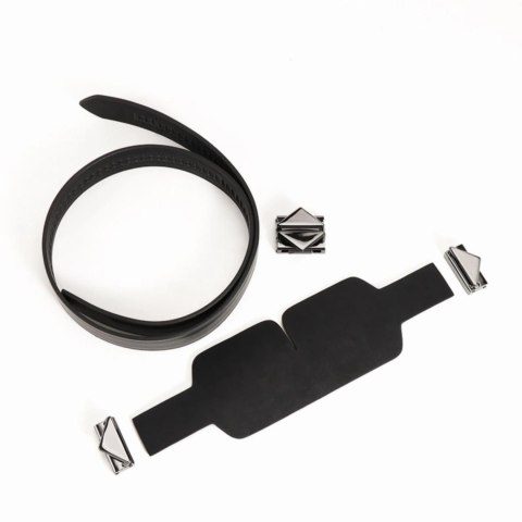 LOCKINK Opaska na oczy skorzana z regulacją klamrami czarna LOCKINK Opaska na oczy skorzana z regulacją klamrami czarna