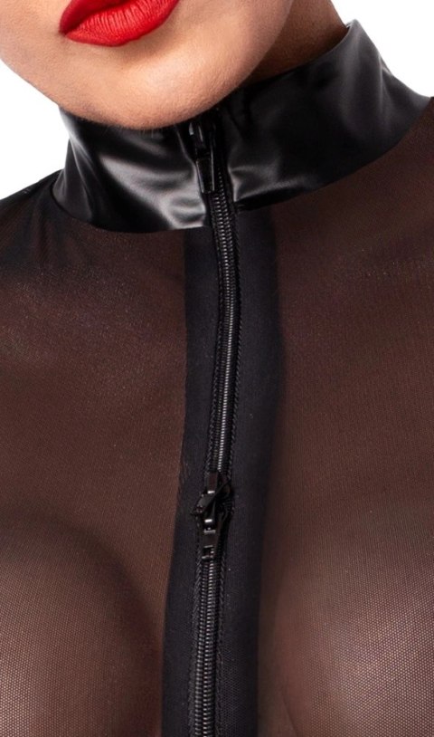 Noir Body XL Matowe i Siateczkowe z Dekoracyjnymi Pierścieniami Noir Body XL Matowe i Siateczkowe z Dekoracyjnymi Pierścieniami