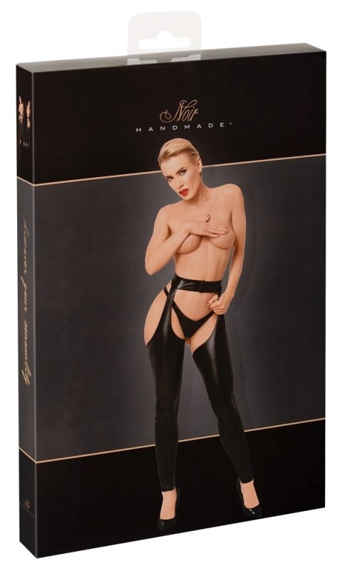 Noir Spodnie Czarne Powerwet XL Bez Szwu w Kroku, Dopasowane Noir Spodnie Czarne Powerwet XL Bez Szwu w Kroku, Dopasowane