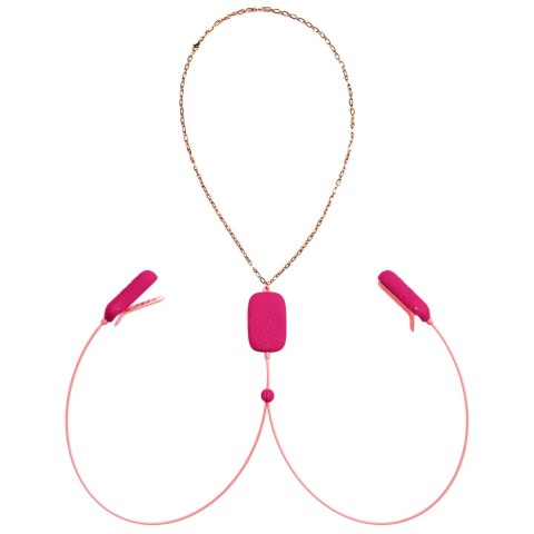 OhMiBod Sphinx Klipsy Wibracyjne Bluetooth, silikon, rożowe, aplikacja