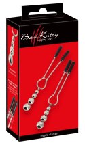 Bad Kitty - regulowane klipsy intymne z ozdobnymi kulkami, 8,5 cm