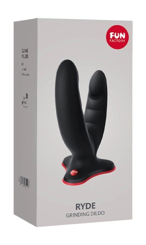Fun Factory Ryde Black - Elastyczny model podwojny z przyssawką 12,3/10 cm Fun Factory Ryde Black - Elastyczny model podwojny z przyssawką 12,3/10 cm