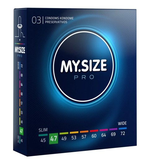 MY.SIZE PRO 47 mm 3 szt. precyzyjne ultracienkie prezerwatywy Vytex MY.SIZE PRO 47 mm 3 szt. precyzyjne ultracienkie prezerwatywy Vytex
