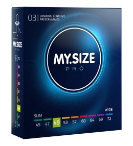 MY.SIZE PRO 49 mm 3 szt. lateks Vytex ultracienkie hypoalergiczne