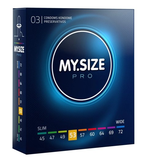 MY.SIZE PRO 53 mm - Prezerwatywy Vytex, 3 sztuki, ultracienkie