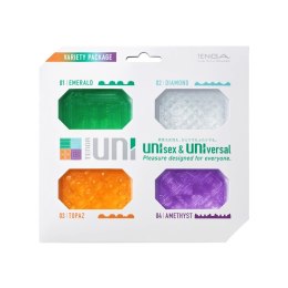 TENGA UNI Zestaw 4 elastycznych nakładek unisex - wielofunkcyjne, kolorowe