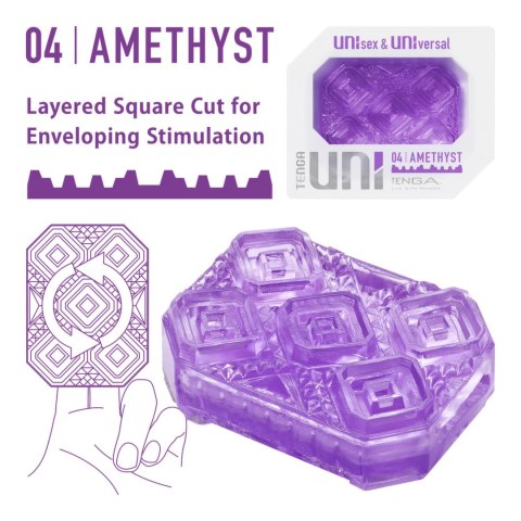 Tenga UNI Amethyst - uniwersalna nakładka intymna fioletowa, elastyczna Tenga UNI Amethyst - uniwersalna nakładka intymna fioletowa, elastyczna
