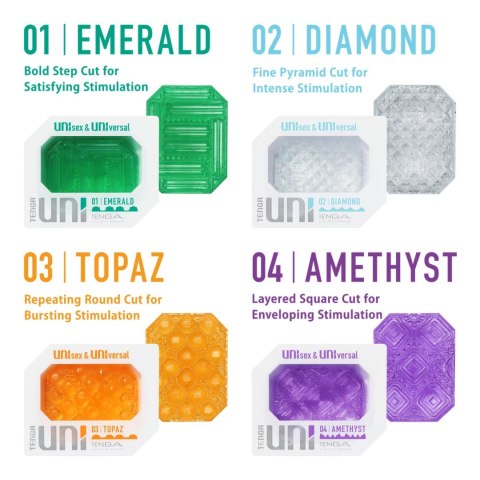 Tenga UNI Amethyst - uniwersalna nakładka intymna fioletowa, elastyczna Tenga UNI Amethyst - uniwersalna nakładka intymna fioletowa, elastyczna