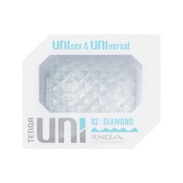 Tenga UNI Diamond - uniwersalna nakładka intymna, przezroczysta, 88x73x32 mm