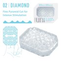 Tenga UNI Diamond - uniwersalna nakładka intymna, przezroczysta, 88x73x32 mm