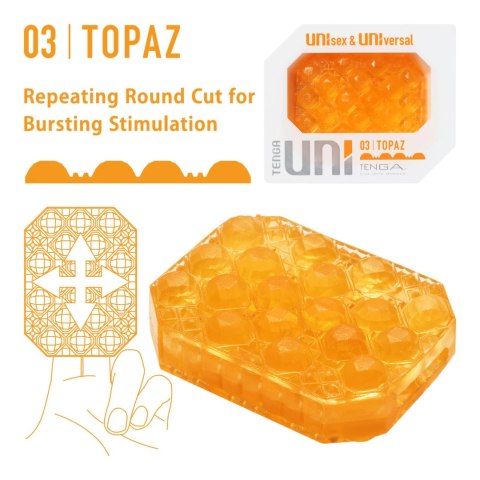 Tenga Uni Topaz Pomarańczowy - Uniwersalny Rękaw Anatomiczny, elastyczny Tenga Uni Topaz Pomarańczowy - Uniwersalny Rękaw Anatomiczny, elastyczny