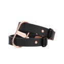 Crave ICON Cuffs czarne mankiety z rożowym złotem, regulowane
