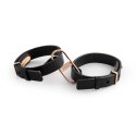 Crave ICON Cuffs czarne mankiety z rożowym złotem, regulowane