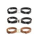 Crave ICON Cuffs czarne mankiety z rożowym złotem, regulowane