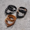 Crave ICON Cuffs czarne mankiety z rożowym złotem, regulowane