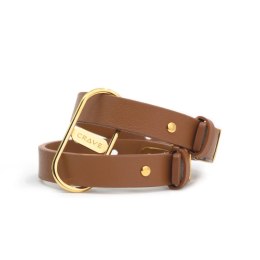Crave ICON Cuffs mankiety z paskiem skorzanym i powłoką 18k złota