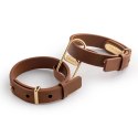 Crave ICON Cuffs mankiety z paskiem skorzanym i powłoką 18k złota