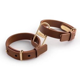 Crave ICON Cuffs mankiety z paskiem skorzanym i powłoką 18k złota