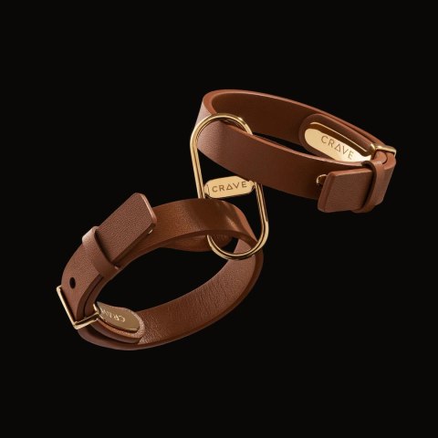 Crave ICON Cuffs mankiety z paskiem skorzanym i powłoką 18k złota Crave ICON Cuffs mankiety z paskiem skorzanym i powłoką 18k złota